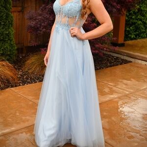 Baby Blue Gown with Jewels